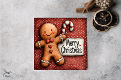 Cute Christmas gingerbread man digital paper Product Image 3
