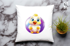 Cute Yellow Baby Chick Clipart Sublimation PNG Product Image 3
