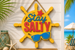 Summer Beach Wall Decor Laser Cut SVG Product Image 1