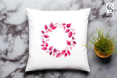 Pink Floral Leaf Wreath Clipart Sublimation PNG Product Image 3