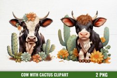 Cow with Castus Sublimation Clipart Product Image 1