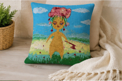 Cross stitch pattern angry fairy flower girl fantasy spirit Product Image 2