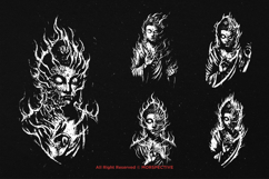 10 Bundle Dark Art Buddha Burning Fire Demon Dharma Product Image 5