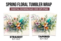Spring floral tumbler wrap sublimation Product Image 3