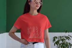 Modern Line Floral Border Embroidery Cushion Design Product Image 2