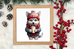 Christmas Dog And Coffee Clipart, Christmas Clipart Product Image 3