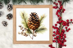 Gold Christmas Watercolor Clipart Sublimation, Christmas PNG Product Image 3