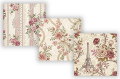 Lace Toile Digital Paper Pack, Elegant Vintage Lace &amp; Floral Product Image 3