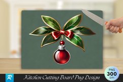 Mistletoe with Bow Bamboo Cutting Board PNG Design Product Image 1