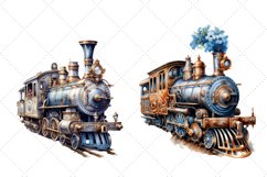 Vintage Train Sublimation Clipart Bundle | Watercolor Train Product Image 3