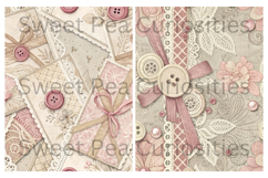Shabby Chic, Pink, Paper, Floral, Papers, Junk Journal Product Image 3