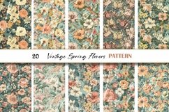 Vintage Spring Flowers Seamless Digital Paper Product Image 3