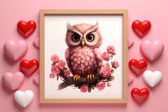 Owl Valentines Day Sublimation Clipart, Christmas Clipart Product Image 3