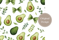 Watercolor Avocado Tumbler Wrap, Bows Tumbler Template Product Image 3