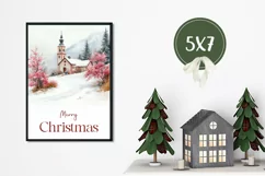 Watercolor Christmas Greeting Cards, Winter Greeting Cards Product Image 3