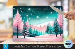 Whimsical Starry Christmas Night Cutting Board PNG Design Product Image 1