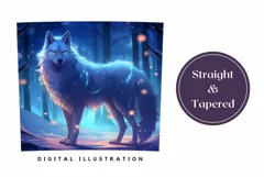 Christmas Tumbler Sublimation PNG, White Wolf Tumbler Design Product Image 3