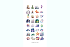 Watercolor Pastel Sea Friends Clipart Bundle Product Image 3