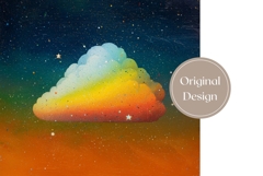 Rainbow Sky Tumbler Wrap Design, Stars Tumbler Sublimation Product Image 3