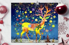Folk xmas Deer | Skinny tumbler sublimation design bundle Product Image 3