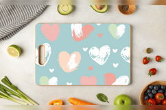 Cute Pastel Hearts Cutting Boards sublimation Design Product Image 3