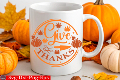 Give Thanks Fall Round Sign SVG Product Image 3