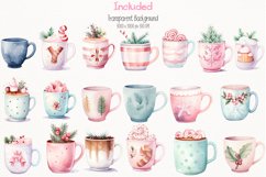 Pastel Mug Christmas Watercolor 38 Cliparts Ai Generated Art Product Image 3