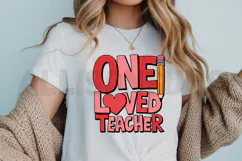 One Loved Teacher PNG, Teacher Sublimation PNG Product Image 3