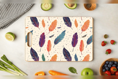 Boho Feathers Cutting Boards sublimation Design Product Image 3