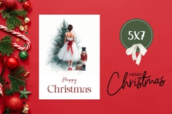 Happy Christmas Greeting Card, Watercolor Christmas Card Product Image 3