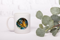 Floral Tiger Illustration, Blue Eyes PNG, Animals PNG Product Image 3