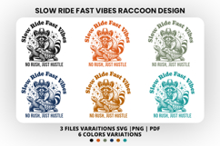 Slow Ride Fast Vibes Shirt, Raccoon Shirt SVG, Cowboy Design Product Image 3