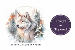 Christmas Tumbler Wrap PNG, Winter Wolf Sublimation Design Product Image 3
