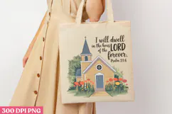 I Will Dwell In The House PNG, Retro Church Sublimation PNG Product Image 1