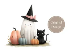 Watercolor Ghost Tumbler Design, Cartoon Halloween Tumbler Product Image 3