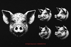 10 Bundle Dark Art Pig Beast Scary Horror Boar Tattoo Product Image 5