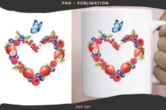 Berry heart png design for T-shirts Product Image 3