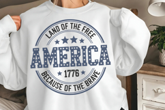 Land of the free america 1776 because of the brave SVG Product Image 3
