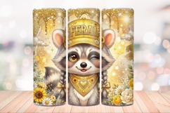 Feral Cute Raccoon 20 OZ Skinny Tumbler Wrap Sublimation Png Product Image 3