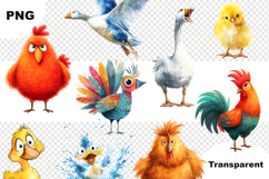 Quirky Poultry Watercolor 40 PNG Clipart Product Image 3