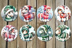 Christmas horse | funny Car coaster &amp; key chain sublimation Product Image 3