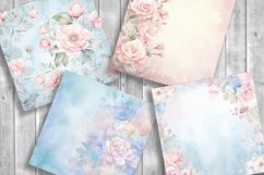 Watercolor Floral Backgrounds. Digital Scrapbooking Papers Product Image 3