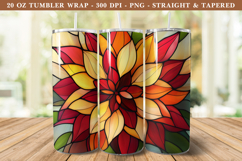 Stained Glass Dahlia Flower Tumbler Wrap | 20 oz tumbler Product Image 1
