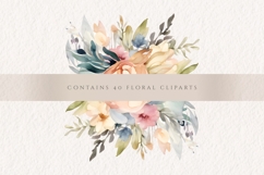 40 Watercolor Flower Bundle Decorative Ornament Clipart PNG Product Image 3