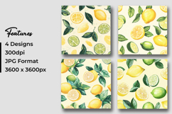 Lemon Citrus Slice Pattern Digital Paper Product Image 3