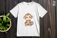 Cute Baby Monkey Clipart Sublimation PNG Product Image 3