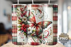 Christmas Butterfly Sublimation - 20 Oz Skinny Tumbler Product Image 1