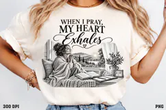 Peace Grows by Prayer Shirt PNG, Praying Woman Christian Shi Product Image 3