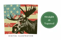 Moose Tumbler Design, USA Flag Tumbler Sublimation Design Product Image 3