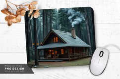 Cozy Cabin Heart Smoke Mouse Pad PNG Design Product Image 1